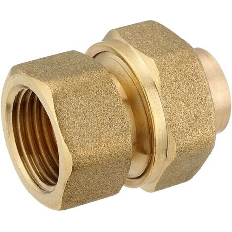 Rotguss-Löt-Verschraubung - 15 mm - 1/2'' IG - flachdichtend - mit DVGW-Zulassung