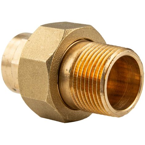 Rotguss-Lötfitting Verschraubung flachdichtend 22 mm x 3/4 Zoll AG - Typ 4331G, DVGW