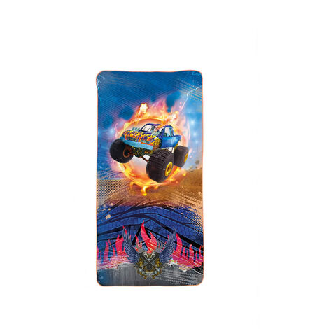 ROTH SERVIETTE DE BAIN POUR ENFANT MONSTER TRUCK FIRE 60 X 120 CM, PEU ENCOMBRANTE ET À SÉCHAGE RAPIDE 89434