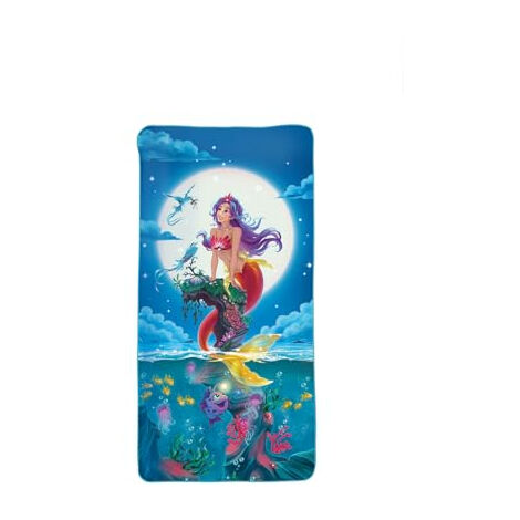 ROTH SERVIETTE DE BAIN POUR ENFANT - SIRÈNE - 60 X 120 CM - PEU ENCOMBRANTE ET À SÉCHAGE RAPIDE 89433