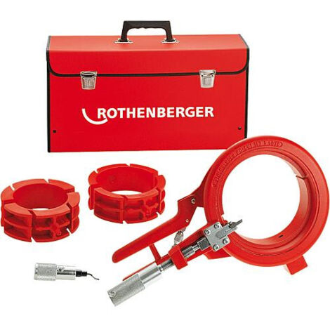 Rothenberger – Coupe-tube ROCUT 110 pour tubes PVC, PE, PEX, PB, PVDF – Découpe, chanfreinage et ébavurage – Diamètre 32-110 mm - 50-75-110mm
