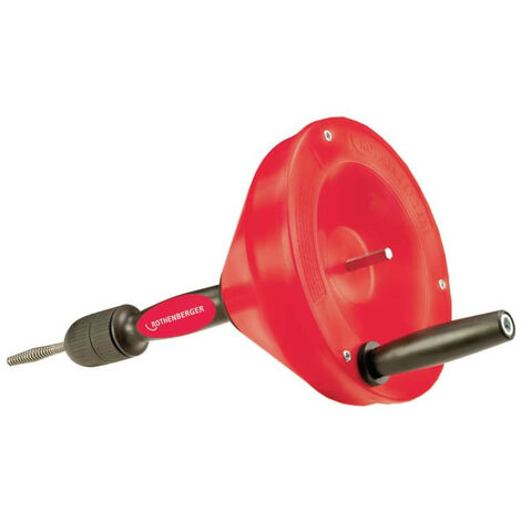Rothenberger – Déboucheur de canalisation avec flexible 7,5 m – Spirale en acier 8 mm pour tuyaux 20-50 mm – Utilisation manuelle et électrique