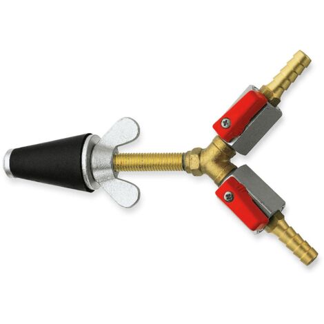 ROTHENBERGER Gasprüfstopfen, konisch, Gr.1 (1/2-1&quot), mit 2x Hahn - 351231