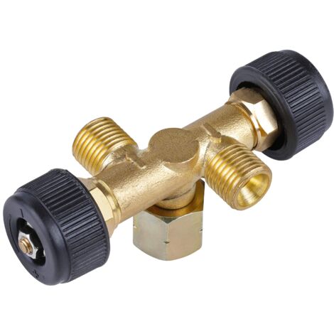 Rothenberger Industrial 1500003364 Valvola industriale a doppio flusso propano/butano, funzionamento a 2 dispositivi con un unico regolatore di corrente propano (versione tedesca)