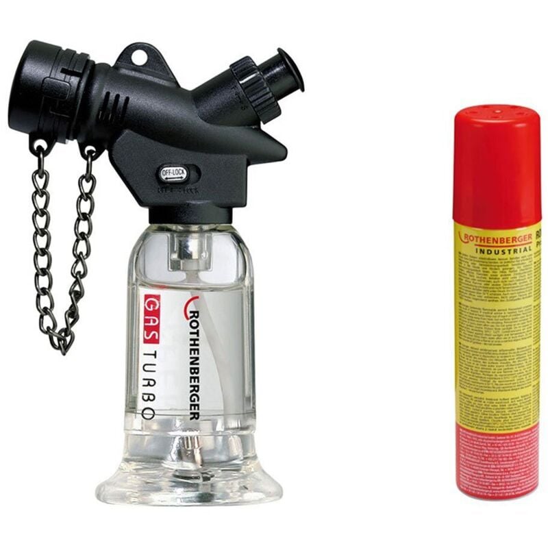 Rothenberger Industrial - 1x Pocket Torch Chalumeau à gaz, y compris 1x gaz de recharge 100 ml