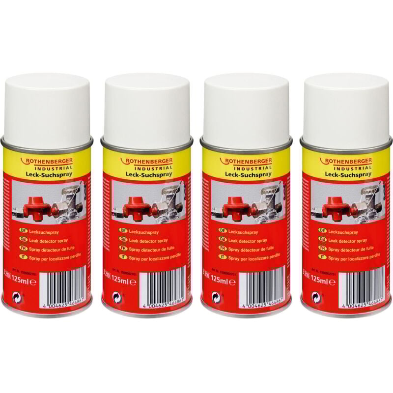 Rothenberger Industrial - 4x Spray détecteur de fuites 125 ml - 1500003903