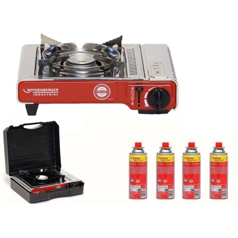 Rothenberger Industrial Campingkocher 2, 2 Kw Deluxe Rs 220 Inkl. 4x Robutan 220 Gr. - 1500004233