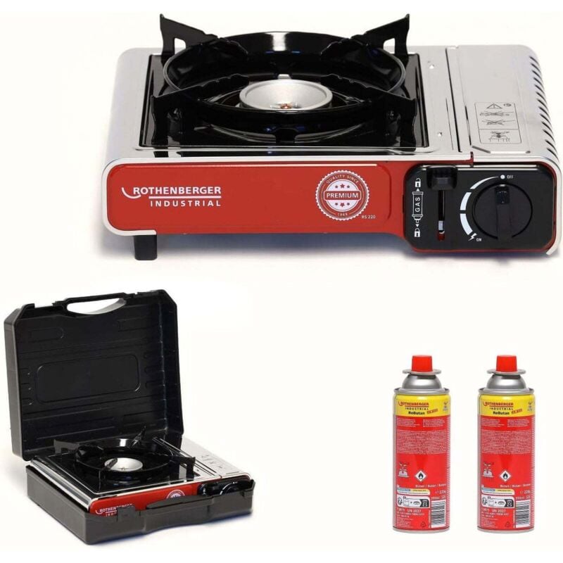 Campingkocher 2,2 kW Premium rs 220 inkl. 2x RoButan 220 gr. - 1500004232 - Rothenberger Industrial