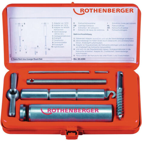 ROTHENBERGER Juego de extractores de cartuchos de 9 piezas - 854390