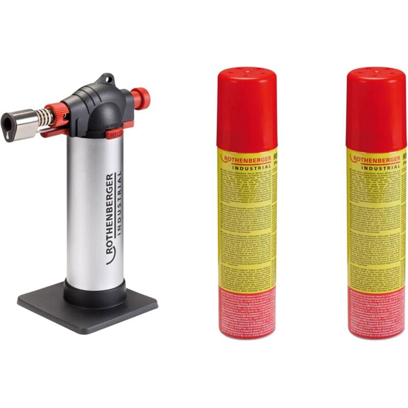 Rothenberger Kit crème brûlée industriel avec 2x gaz de recharge - 1500005179