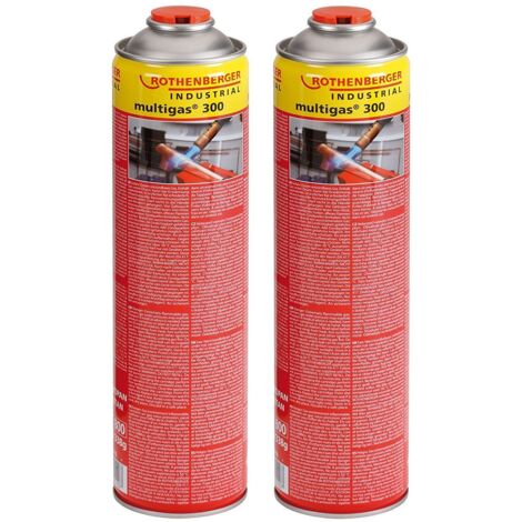 Rothenberger Multigas 300 Duo-Pack 2 Stück à 600 ml Gasgemisch Schraubkartuschen