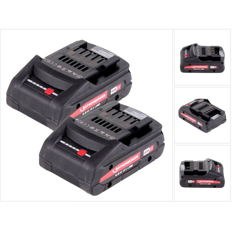 Rothenberger - ro BP18/4 Li-HD Batteries - 18V / 4,0 Ah - 2 pièces ( 1000002548 )