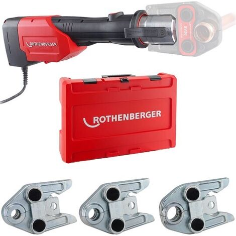 ROTHENBERGER ROMAX 3000 AC 230 V Pressmaschine inkl. System-Box und Pressbacken TH 16, 20, 26
