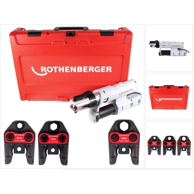 Rothenberger ROMAX AC ECO Set M Pressatrice elettrica Tipo C 230V im Transportkoffer + 3 x Ganasce ( 15750 )