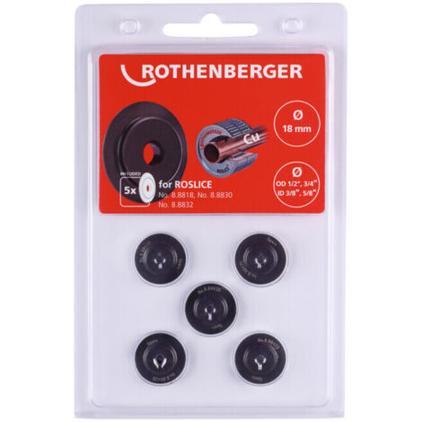 ROTHENBERGER Roue de coupe pour ROSLICE 18mm, 1/2-3/4", 5 pièces - 088842D