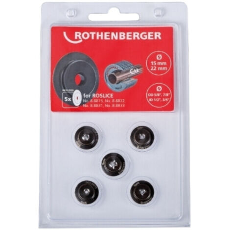 ROTHENBERGER Schneidrad für ROSLICE 15 und 22mm, 5/8 und 7/8&quot, 5 Stück - 088841D