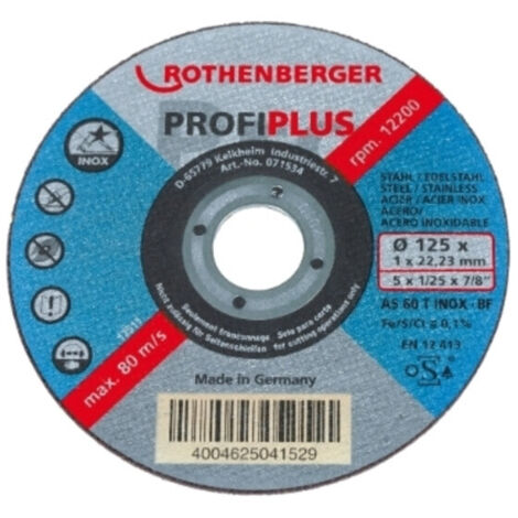 ROTHENBERGER Trennscheibe INOX PROFI PLUS (125×1×22), 10 Stück - 071534D