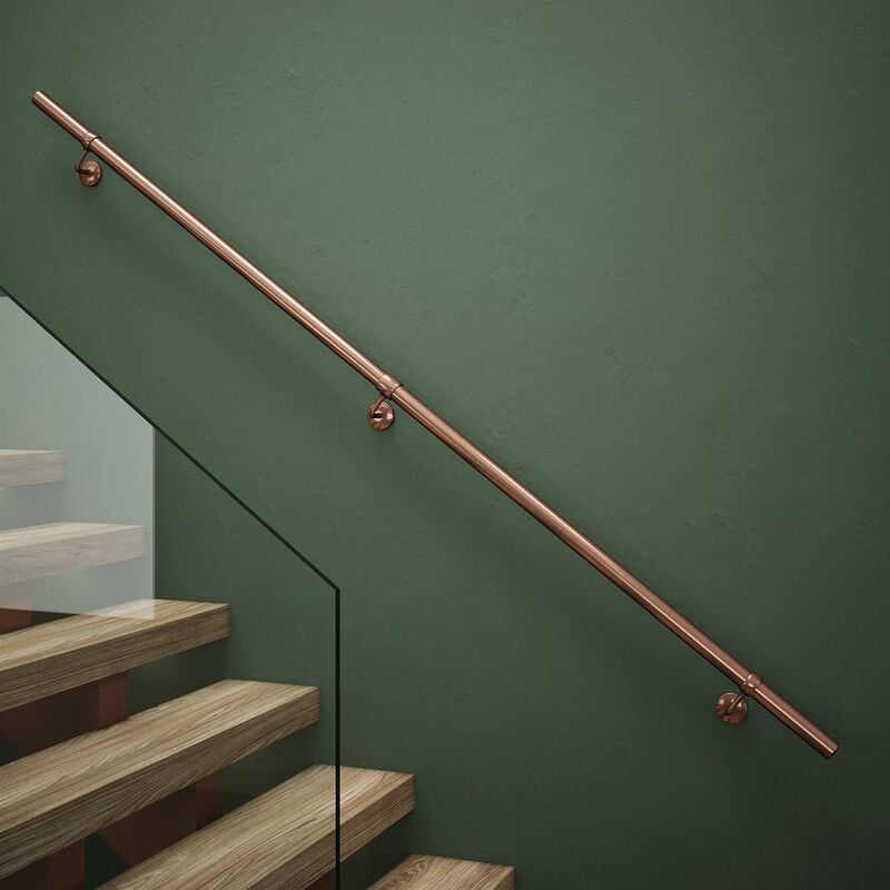 Antique Copper Stair Hand Rail Kit 2.4M - Rothley