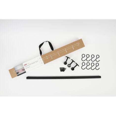 Rothley Black Matt Easy Fit Kitchen Utensil Rail Kit 60cm