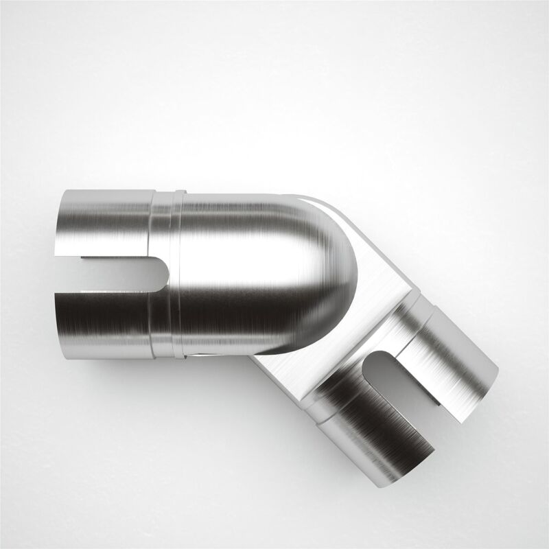 Rothley Brushed Modern Adjustable Bannister Staircase Handrail Elbow 40mm in Silver