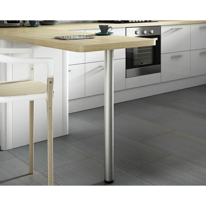 Rothley - Brushed Stainless Steel Table & Worktop Leg 870mm x 60mm