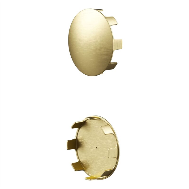 Rothley Satin Brass 2 Pack Modern Staircase Handrail Shallow End Cap 40mm in Gold