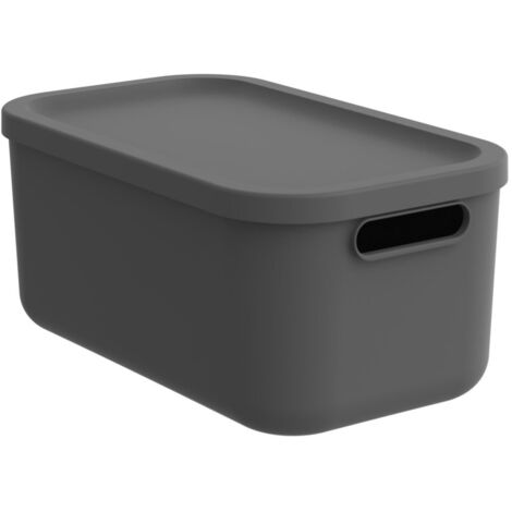 Rotho Aufbewahrungsbox 12 L Albula anthrazit inkl. Deckel