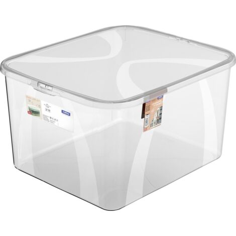 Rotho Aufbewahrungsbox Lona mit Deckel 41,3 x 34,8 cm 25 L transparent Aufbewahrungsbox