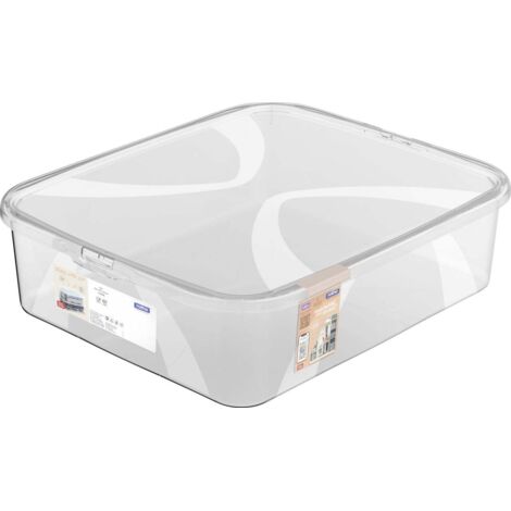 Rotho Aufbewahrungsbox Lona mit Deckel 42 x 35,1 cm 12 L transparent Aufbewahrungsbox