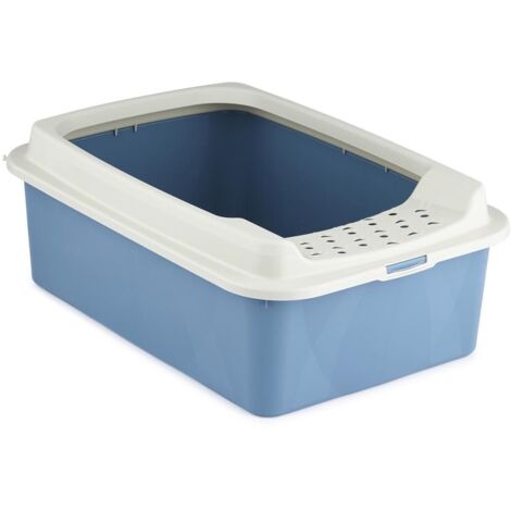 Rotho Bonnie Cat Offene Katzentoilette Blau, Grau