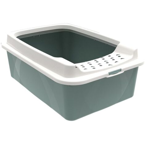 Rotho Bonnie Cat Offene Katzentoilette Grün, Grau