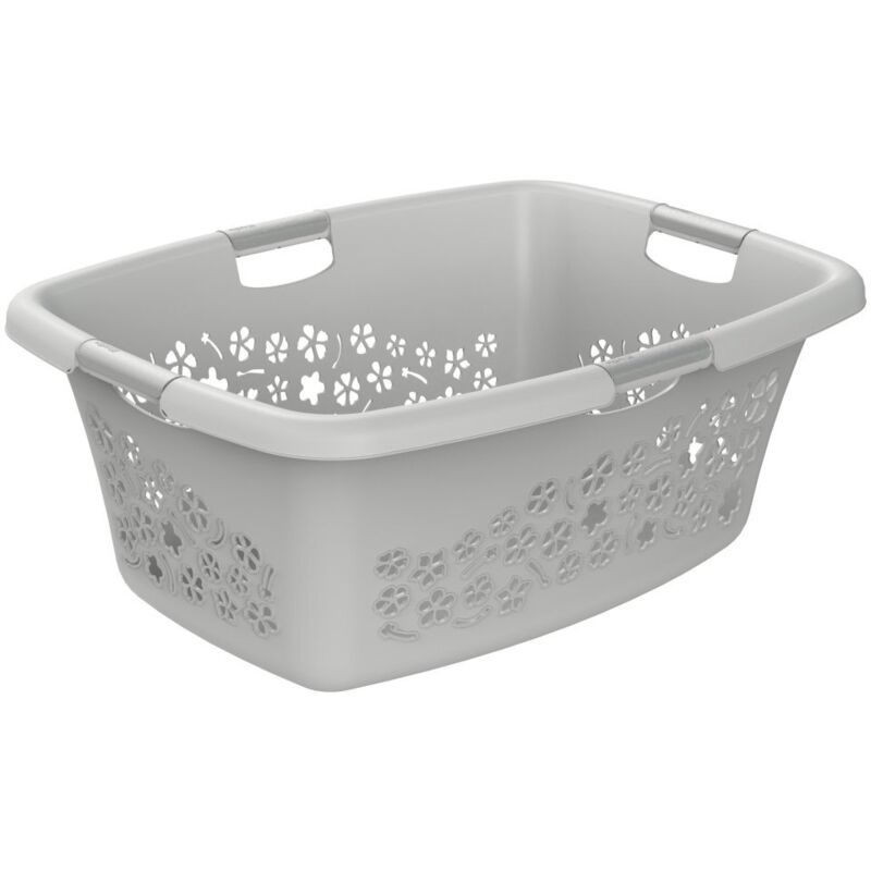Panier à linge Rotho Flowers 50L Gris