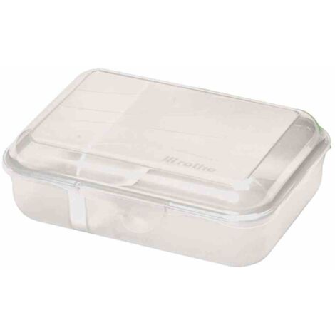 Rotho Fun Vesperdose 0,9l mit herausnehmbarer Trennwand, Kunststoff (PP) BPA-frei, transparent, S/0,9l (17,7 x 12,9 x 6,0 cm)