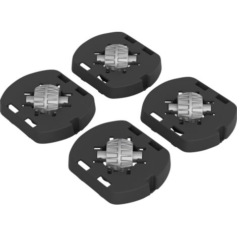 Rotho Fussadapter mit Rollen für Box Albris 45 L schwarz 17 x 14 x 3 cm Fussadapter