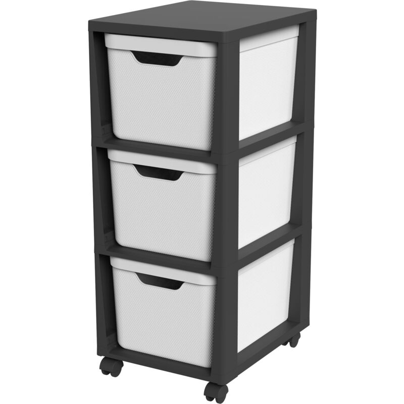 Rotho - jiveTour de tiroirs à roulettes 3x 16L Blanc