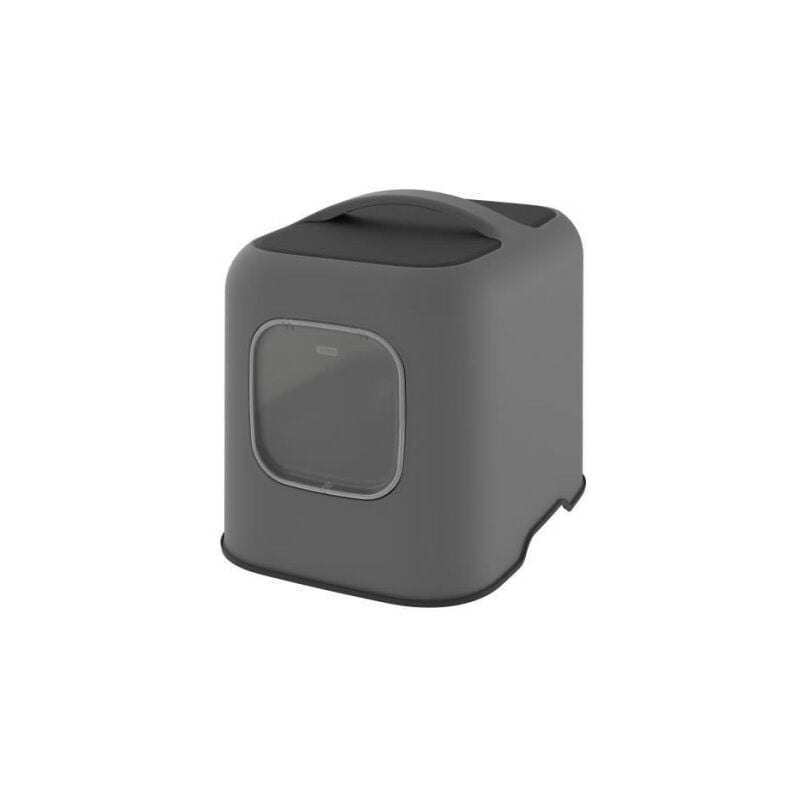 Maison toilette pour chat 57 x 39 x 40 cm - Bac a litiere - Anthracite - Rotho