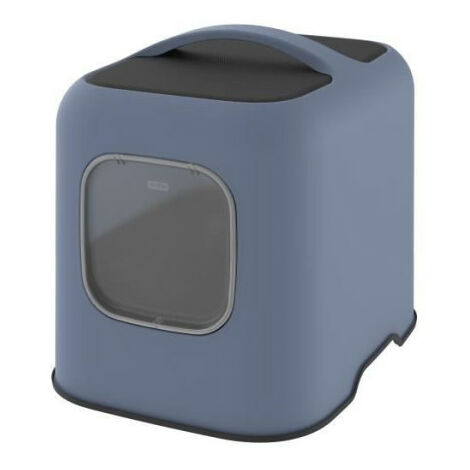 ROTHO - Maison toilette pour chat 57 x 39 x 40 cm - Bac a litiere - Bleu Horizon