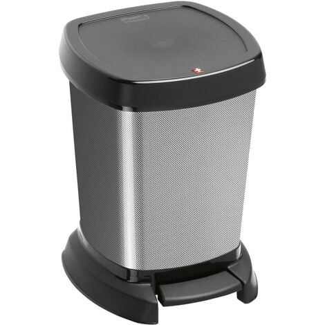 Rotho Poubelle à pédale Carbone 6l