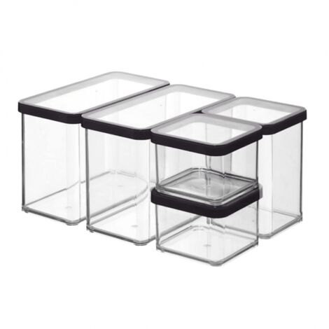 Rotho Premium Vorratsdosen-Set LOFT 5 tlg. transparent, Frischhaltedosen