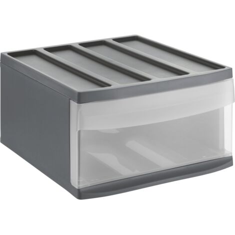 Rotho Schubladenbox Mono Systemix L 1 Schub anthrazit Boxen, Körbchen & Kisten