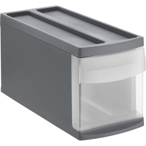 Rotho Schubladenbox Mono Systemix Slim 1 Schub anthrazit Boxen, Körbchen & Kisten