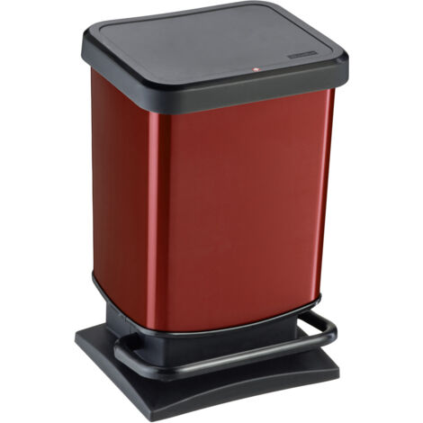 Rotho Treteimer Paso 20 L metallic rot Müll- & Abfalleimer