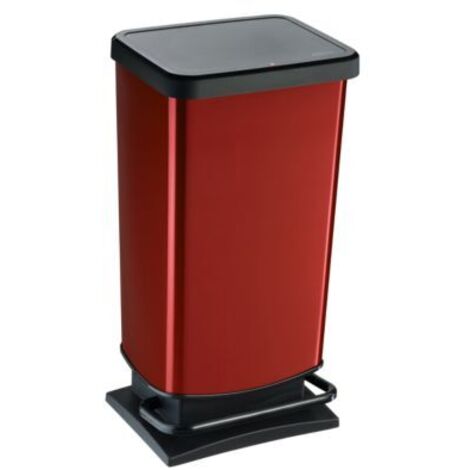 Rotho Treteimer Paso 40 L metallic rot Mülleimer Abfalleimer