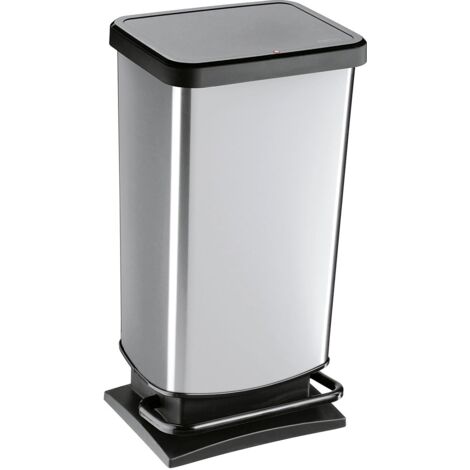 Rotho Treteimer Paso 40l 35,3x29,5x67,6cm silber