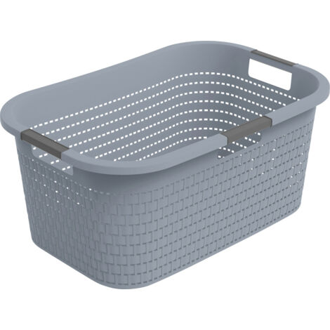 Rotho Wäschekorb Country 40 L misty blau Wäschesammler