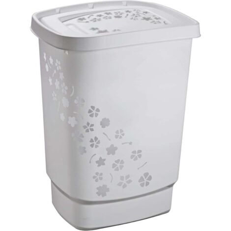 Rotho Wäschesammler Flowers, 55 l grau Boxen, Körbchen & Kisten