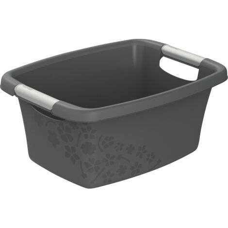 Rotho Wäschewanne Flowers 12 l Wäschekorb Wäschesammler Griffe Wäsche Korb Box