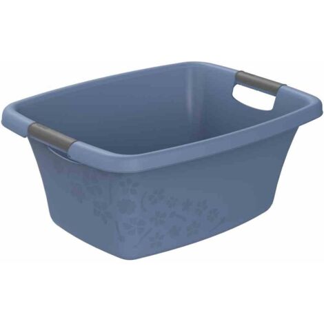 Rotho Wäschewanne Flowers 25 l Wäschekorb Wäschesammler Griffe Wäsche Korb Box