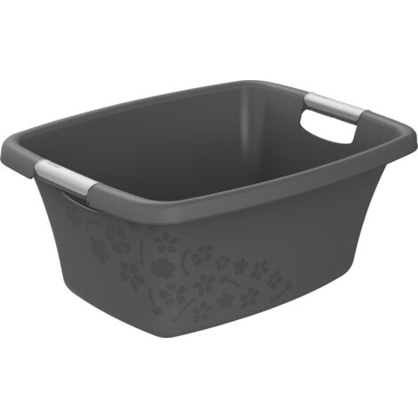 Rotho Wäschewanne Flowers 25 l Wäschekorb Wäschesammler Griffe Wäsche Korb Box