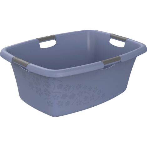 Rotho Wäschewanne Flowers 50 l Wäschekorb Wäschesammler Griffe Wäsche Korb Box